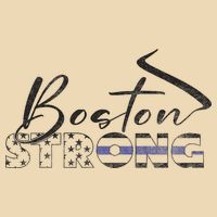 Boston Strong Thin Blue Line US Flag Premium Drawstring Bag