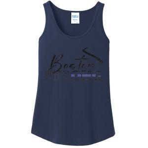 Boston Strong Thin Blue Line US Flag Premium Ladies Essential Tank