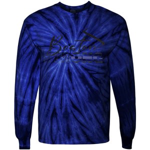 Boston Strong Thin Blue Line US Flag Premium Tie-Dye Long Sleeve Shirt