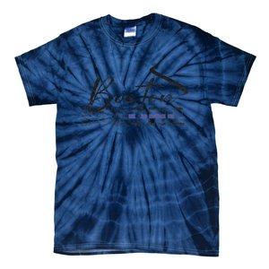 Boston Strong Thin Blue Line US Flag Premium Tie-Dye T-Shirt