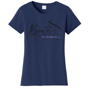 Boston Strong Thin Blue Line US Flag Premium Women's T-Shirt