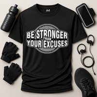 Be Stronger Than Your Excuse Gym Exercise Workout Fitness Meaningful Gift Cooling Performance Crew T-Shirt