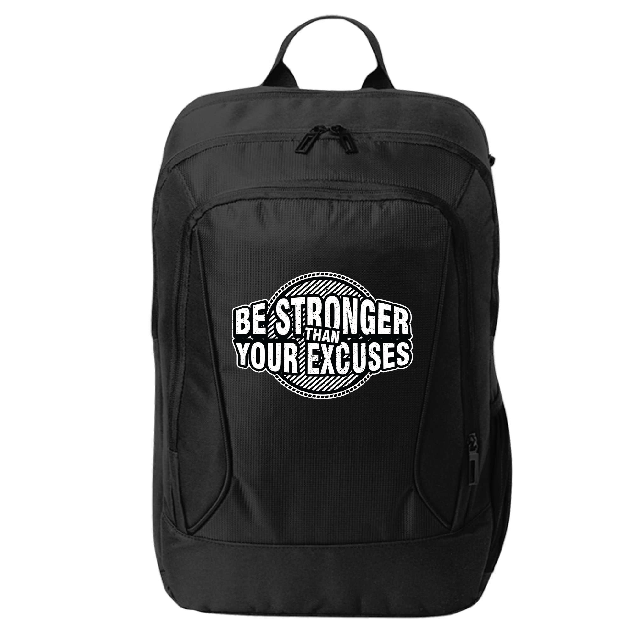 Be Stronger Than Your Excuse Gym Exercise Workout Fitness Meaningful Gift City Backpack
