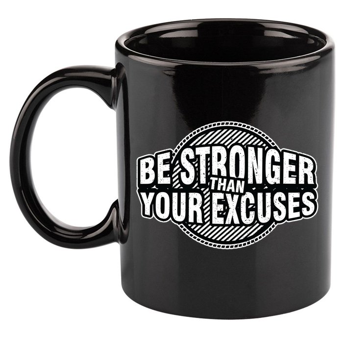 Be Stronger Than Your Excuse Gym Exercise Workout Fitness Meaningful Gift 11oz C Handle Ceramic Mug