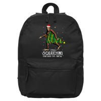 Bigfoot Squatching Through The Snow Christmas Tree Sasquatch 16 in Basic Backpack