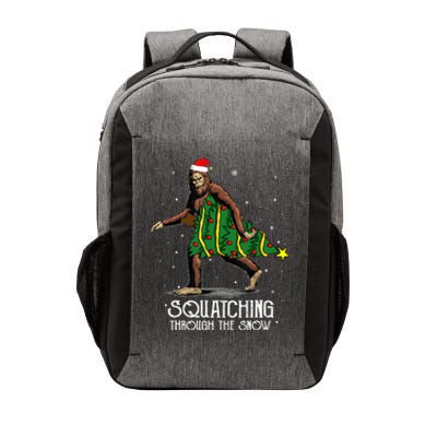 Bigfoot Squatching Through The Snow Christmas Tree Sasquatch Vector Backpack