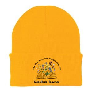 Best Substitute Teacher Week Sub Teacher Funny Gift Knit Cap Winter Beanie