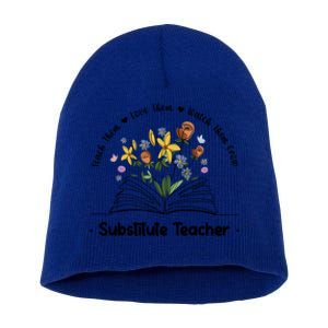 Best Substitute Teacher Week Sub Teacher Funny Gift Short Acrylic Beanie