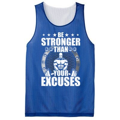 Be Stronger Than Your Excuses Bodybuilding Weightlifting Gift Mesh Reversible Basketball Jersey Tank