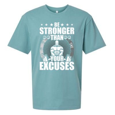 Be Stronger Than Your Excuses Bodybuilding Weightlifting Gift Sueded Cloud Jersey T-Shirt