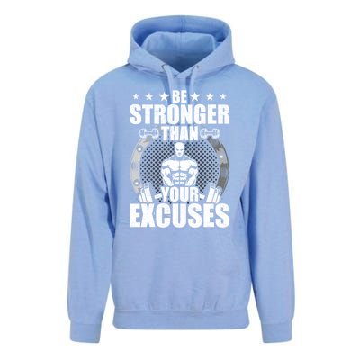 Be Stronger Than Your Excuses Bodybuilding Weightlifting Gift Unisex Surf Hoodie