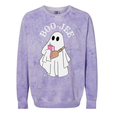 BooJee Stanley Tumbler Inspired Ghost Halloween Spooky Colorblast Crewneck Sweatshirt