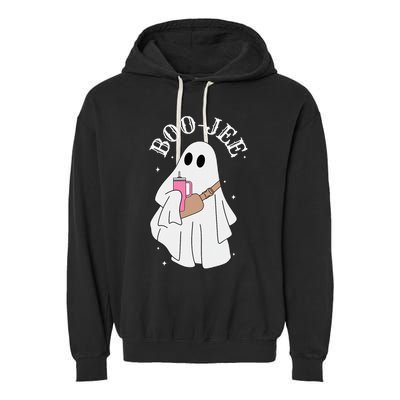 BooJee Stanley Tumbler Inspired Ghost Halloween Spooky Garment-Dyed Fleece Hoodie