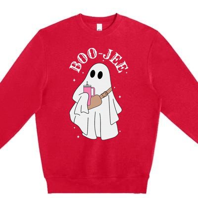 BooJee Stanley Tumbler Inspired Ghost Halloween Spooky Premium Crewneck Sweatshirt