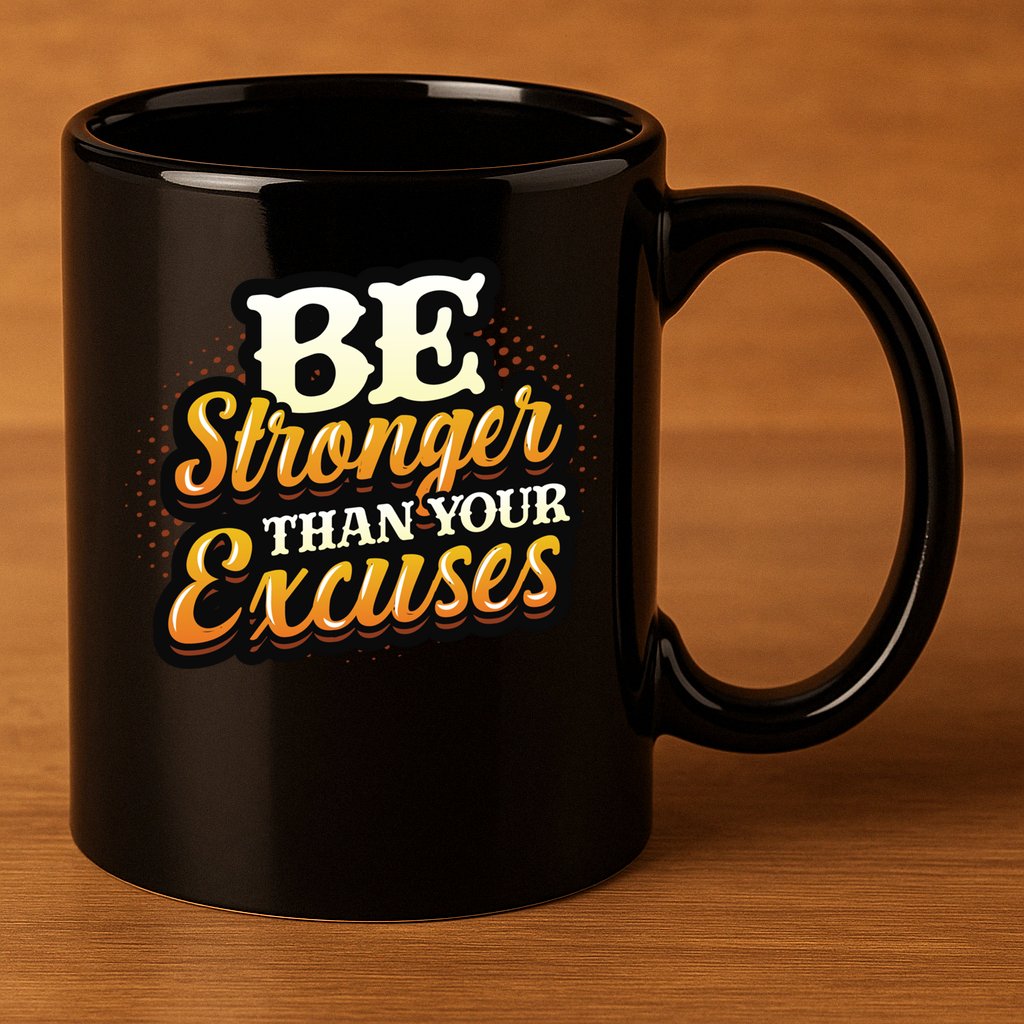 Be Stronger Than Your Excuses Fitness Cool Gift 11oz C Handle Ceramic Mug