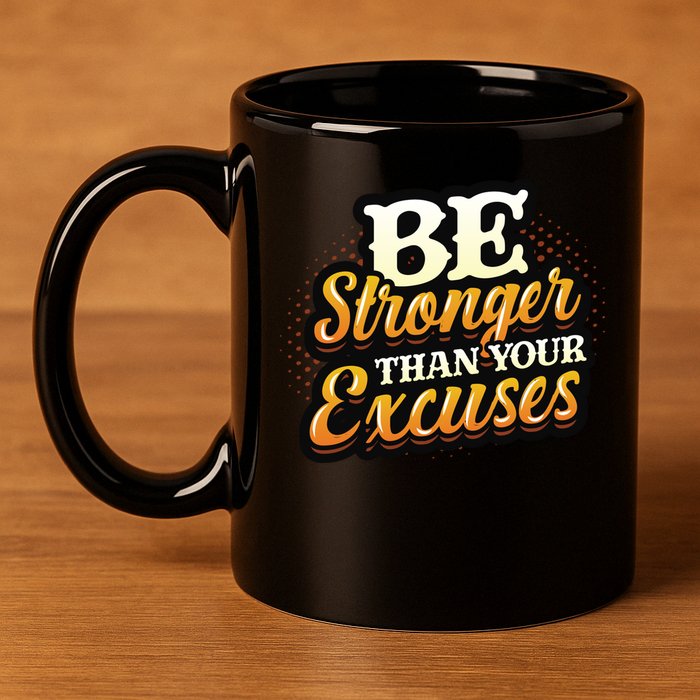 Be Stronger Than Your Excuses Fitness Cool Gift 11oz C Handle Ceramic Mug