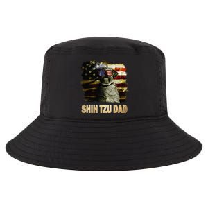 Best Shih Tzu Dad Ever American Flag 4th Of July Dog Lover Cool Comfort Performance Bucket Hat