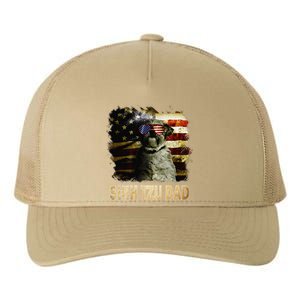 Best Shih Tzu Dad Ever American Flag 4th Of July Dog Lover Yupoong Adult 5-Panel Trucker Hat