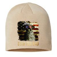 Best Shih Tzu Dad Ever American Flag 4th Of July Dog Lover Sustainable Beanie