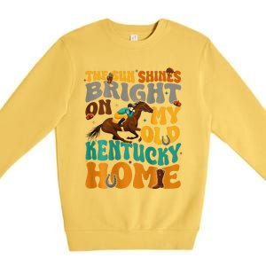 Back Side The Sun Shines Bright On My Old Ky Home Premium Crewneck Sweatshirt