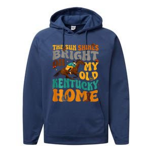 Back Side The Sun Shines Bright On My Old Ky Home Performance Fleece Hoodie