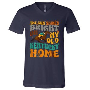 Back Side The Sun Shines Bright On My Old Ky Home V-Neck T-Shirt