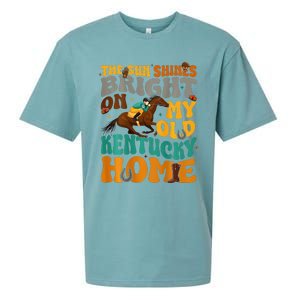 Back Side The Sun Shines Bright On My Old Ky Home Sueded Cloud Jersey T-Shirt