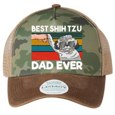 Best Shih Tzu Dad Ever Dog Dad Fist Bump Gift Legacy Tie Dye Trucker Hat