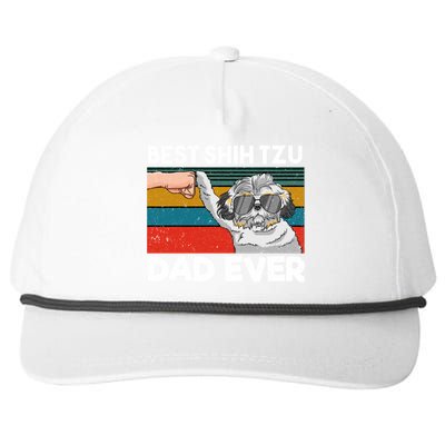 Best Shih Tzu Dad Ever Dog Dad Fist Bump Gift Snapback Five-Panel Rope Hat