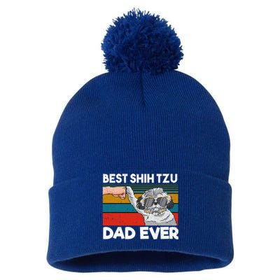 Best Shih Tzu Dad Ever Dog Dad Fist Bump Gift Pom Pom 12in Knit Beanie