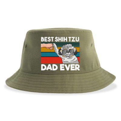 Best Shih Tzu Dad Ever Dog Dad Fist Bump Gift Sustainable Bucket Hat