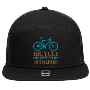 Bicycle Summer Tour 7 Panel Mesh Trucker Snapback Hat