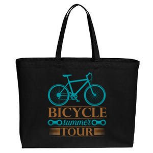 Bicycle Summer Tour Cotton Canvas Jumbo Tote