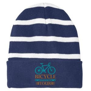 Bicycle Summer Tour Striped Beanie with Solid Band