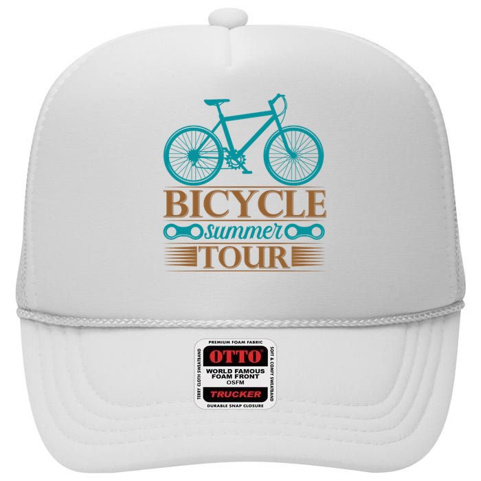 Bicycle Summer Tour High Crown Mesh Back Trucker Hat