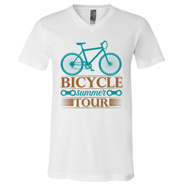 Bicycle Summer Tour V-Neck T-Shirt