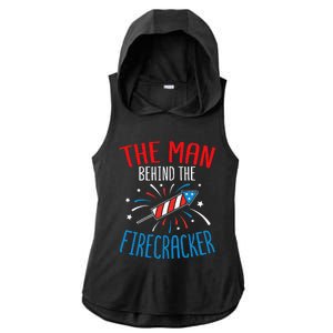 Baby Shower The Man Behind The Firecracker Ladies PosiCharge Tri-Blend Wicking Draft Hoodie Tank