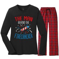 Baby Shower The Man Behind The Firecracker Women's Long Sleeve Flannel Pajama Set 