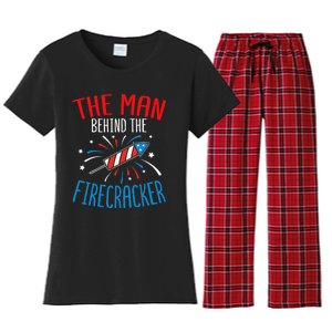 Baby Shower The Man Behind The Firecracker Women's Flannel Pajama Set