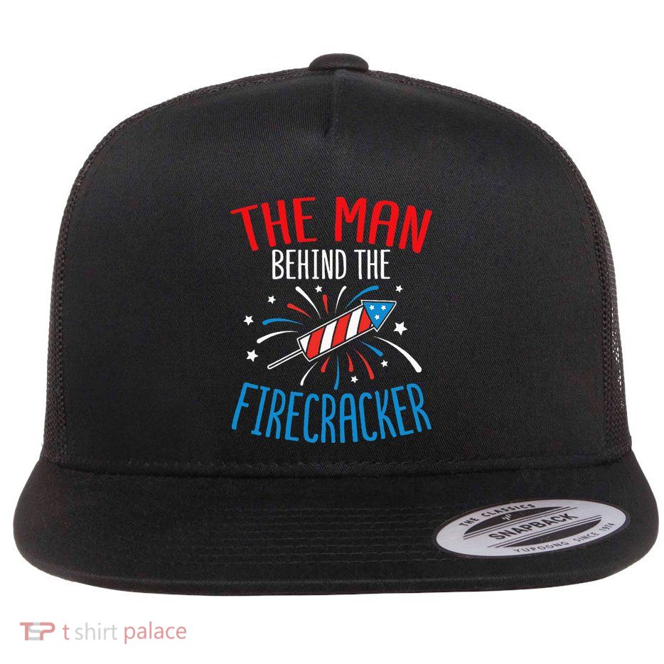 Baby Shower The Man Behind The Firecracker Flat Bill Trucker Hat