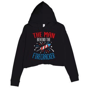 Baby Shower The Man Behind The Firecracker Crop Fleece Hoodie