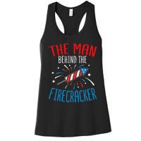 Baby Shower The Man Behind The Firecracker Women's Racerback Tank