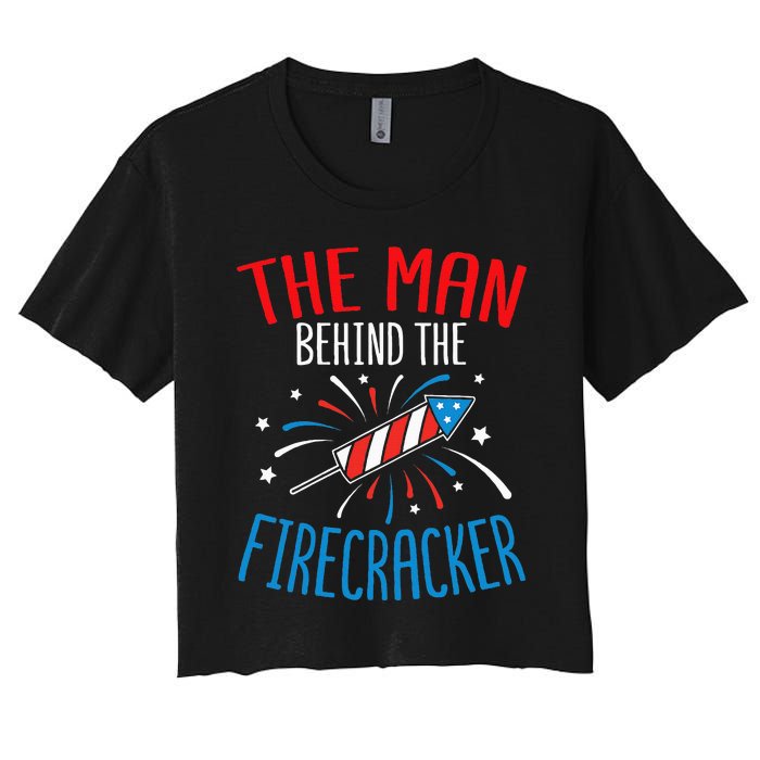 Baby Shower The Man Behind The Firecracker Women's Crop Top Tee