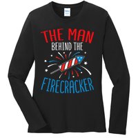 Baby Shower The Man Behind The Firecracker Ladies Long Sleeve Shirt