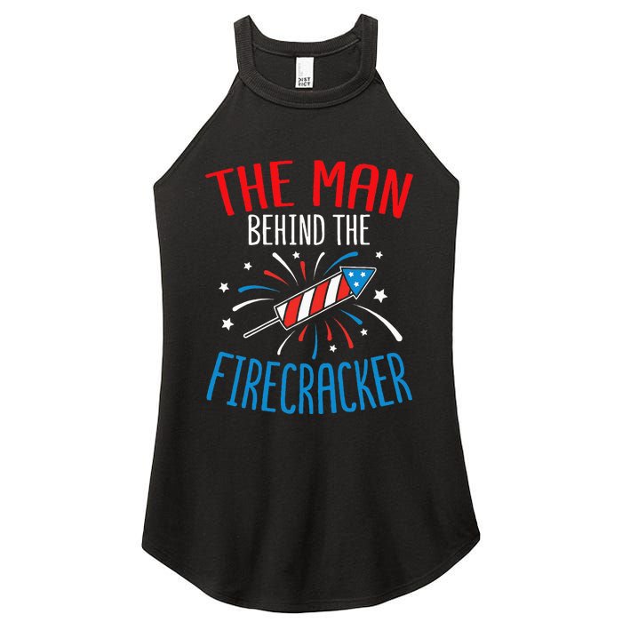 Baby Shower The Man Behind The Firecracker Women's Perfect Tri Rocker Tank