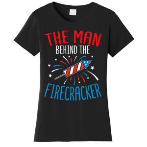 Baby Shower The Man Behind The Firecracker Women's T-Shirt