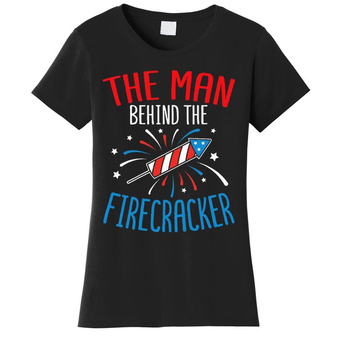 Baby Shower The Man Behind The Firecracker Women's T-Shirt