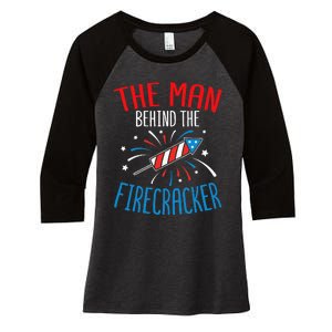 Baby Shower The Man Behind The Firecracker Women's Tri-Blend 3/4-Sleeve Raglan Shirt