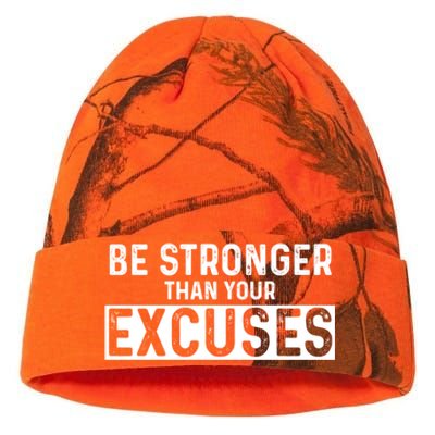 Be Stronger Than Excuses Quote Text Gift Kati Licensed 12" Camo Beanie