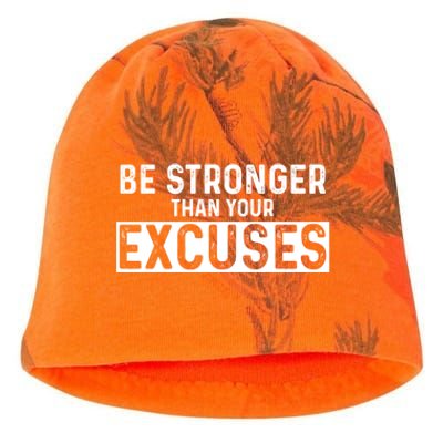 Be Stronger Than Excuses Quote Text Gift Kati - Camo Knit Beanie